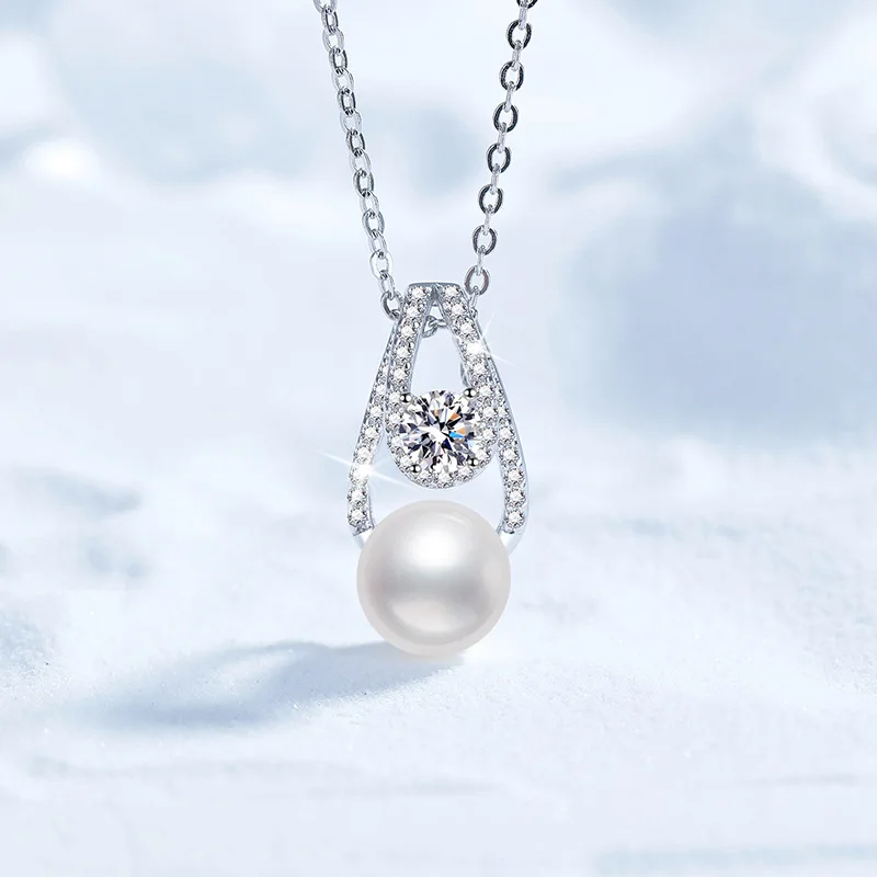 Trendy Natural Freshwater Pearls 925 Sterling Silver 0.5ct D Color Moissanite Pendant Necklace for Women Sparkling Party Jewelry
Trendy Natural Freshwater Pearls 925 Sterling Silver 0.5ct D Color Moissanite Pendant Necklace for Women Sparkling Party Jewelry