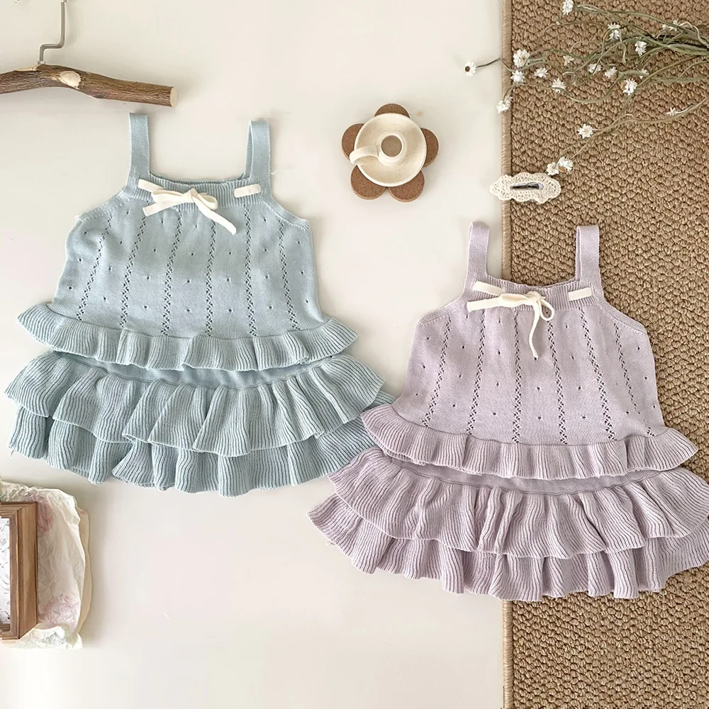 Baby Girls Clothing Sets Summer Knit Suspender Top Hollow Out Vest+Casual Ruffles Tutu Skirts Little Kids Sweater Clothes Suit
Baby Girls Clothing Sets Summer Knit Suspender Top Hollow Out Vest+Casual Ruffles Tutu Skirts Little Kids Sweater Clothes Suit