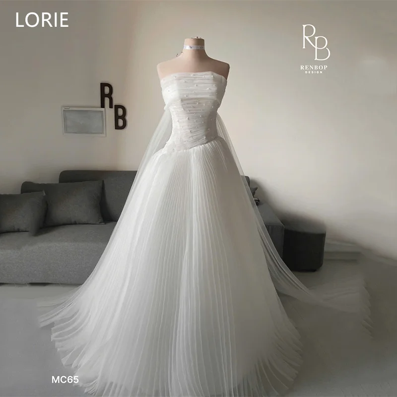 LORIE A-line Elegent Wedding Dresses Backless Strapless Trailing Pleat pearl Bridal Gown Floor-Length Bride Gowns Customized
LORIE A-line Elegent Wedding Dresses Backless Strapless Trailing Pleat pearl Bridal Gown Floor-Length Bride Gowns Customized