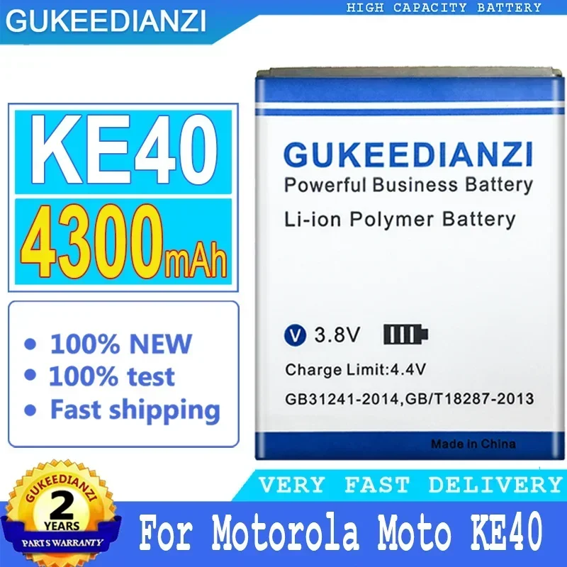 High Capacity Replacement Mobile Phone Battery 4300mAh KE40 For Motorola Moto KE 40 Portable Battery
High Capacity Replacement Mobile Phone Battery 4300mAh KE40 For Motorola Moto KE 40 Portable Battery