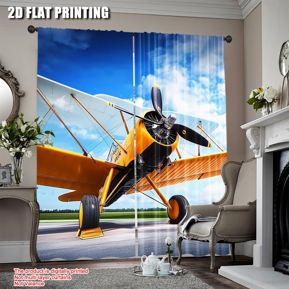 2Pcs Yellow Aircraft Curtain Blue Sky Green Grass Biplane Curtain Suitable For Pilot Party Bedroom Livingroom
2Pcs Yellow Aircraft Curtain Blue Sky Green Grass Biplane Curtain Suitable For Pilot Party Bedroom Livingroom