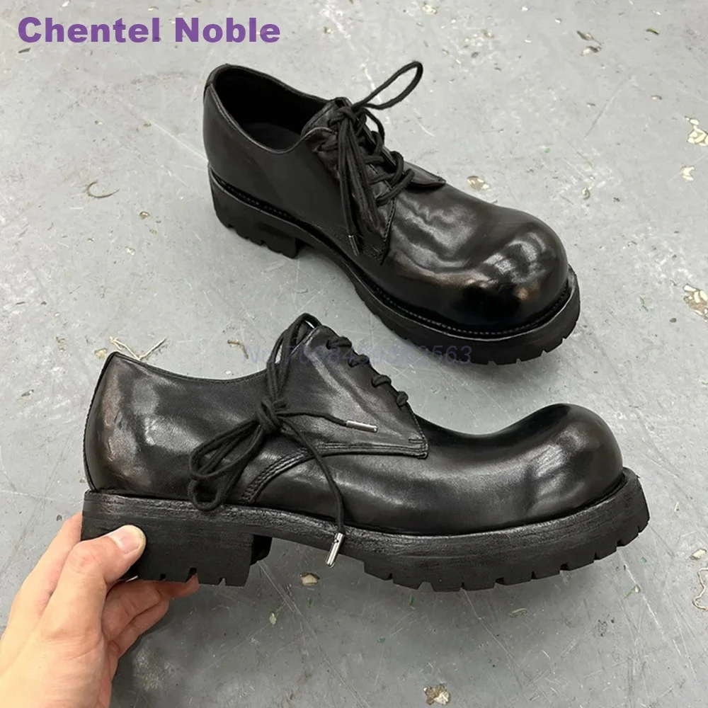 Punk Black Pumps Big Round Toe Lace-up Thick Spring Men Women Shoes Neutral Trendy Low Heel Street 2024 New Arrival Novelty
Punk Black Pumps Big Round Toe Lace-up Thick Spring Men Women Shoes Neutral Trendy Low Heel Street 2024 New Arrival Novelty