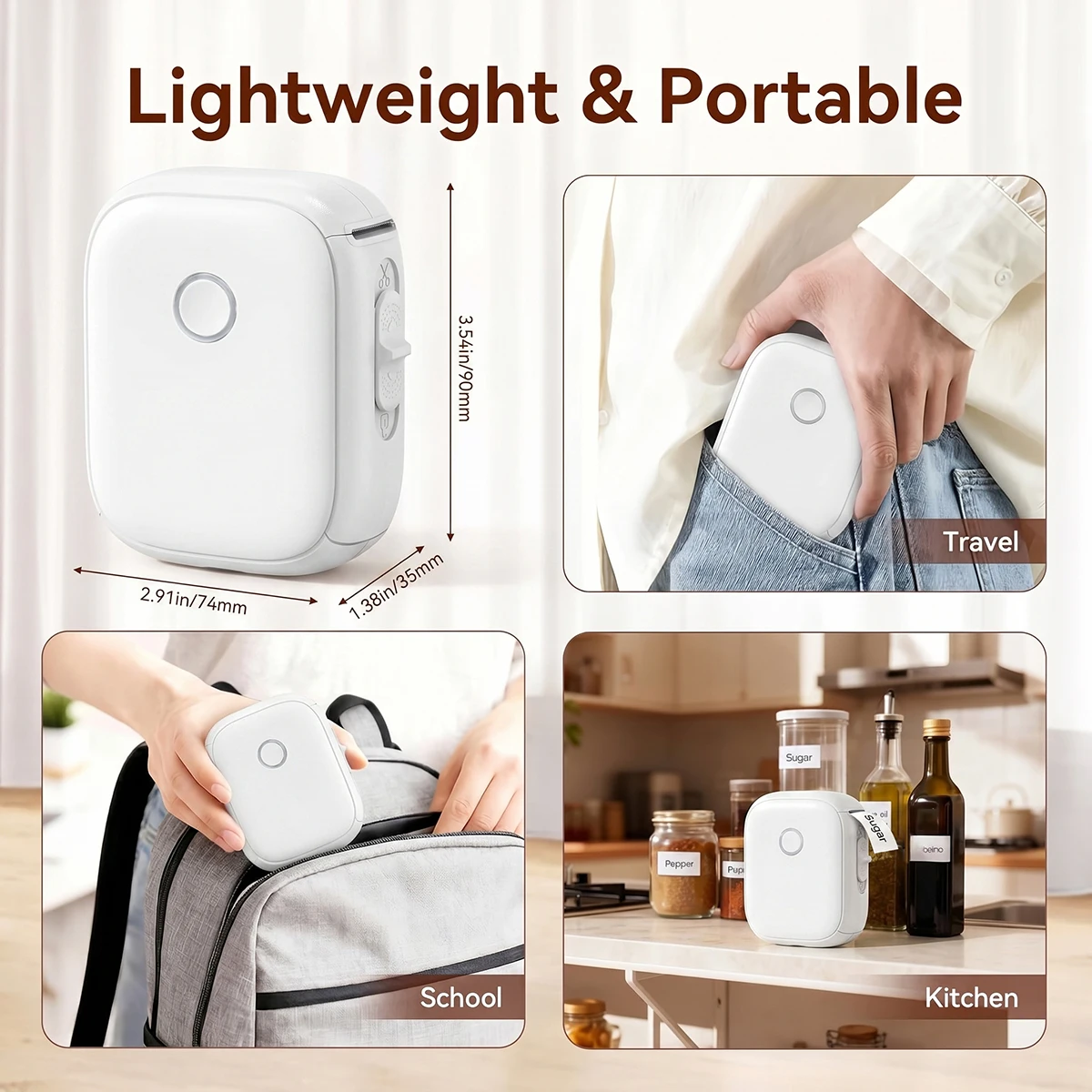 Marklife Thermal Printer P12 Label Printer Portable MINI Bluetooth-compatible Thermal Adhesive Sticker Label Support DIY Label