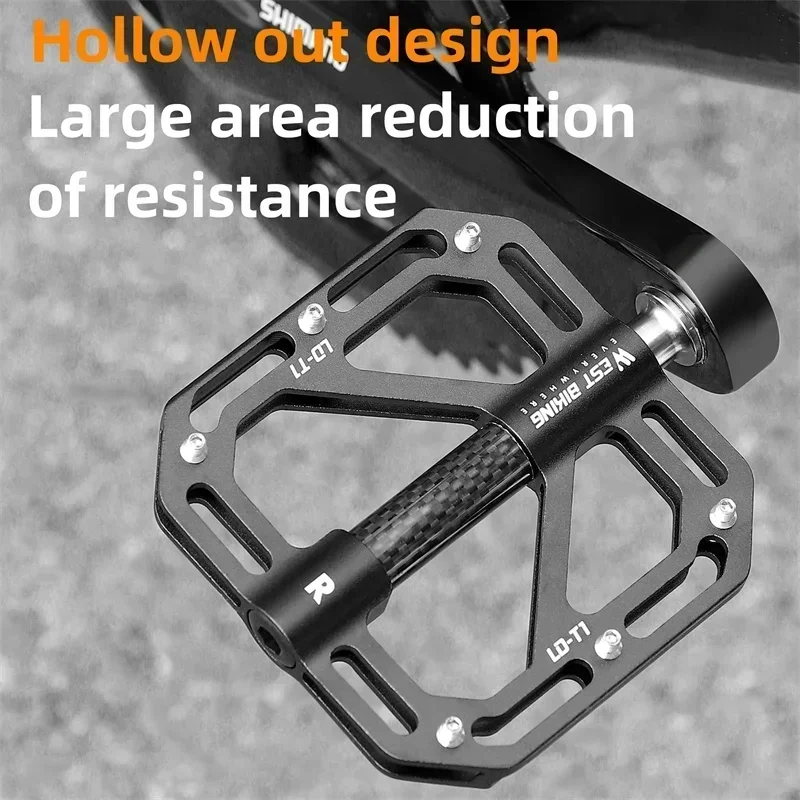 WEST BIKING Сверхлегкие педали MTB с 3 подшипниками, велосипедные плоские педали из титанового сплава с рукавом из углеродного волокна, педали для шоссейного велосипеда LD-T1
WEST BIKING Сверхлегкие педали MTB с 3 подшипниками, велосипедные плоские педали из титанового сплава с рукавом из углеродного волокна, педали для шоссейного велосипеда LD-T1