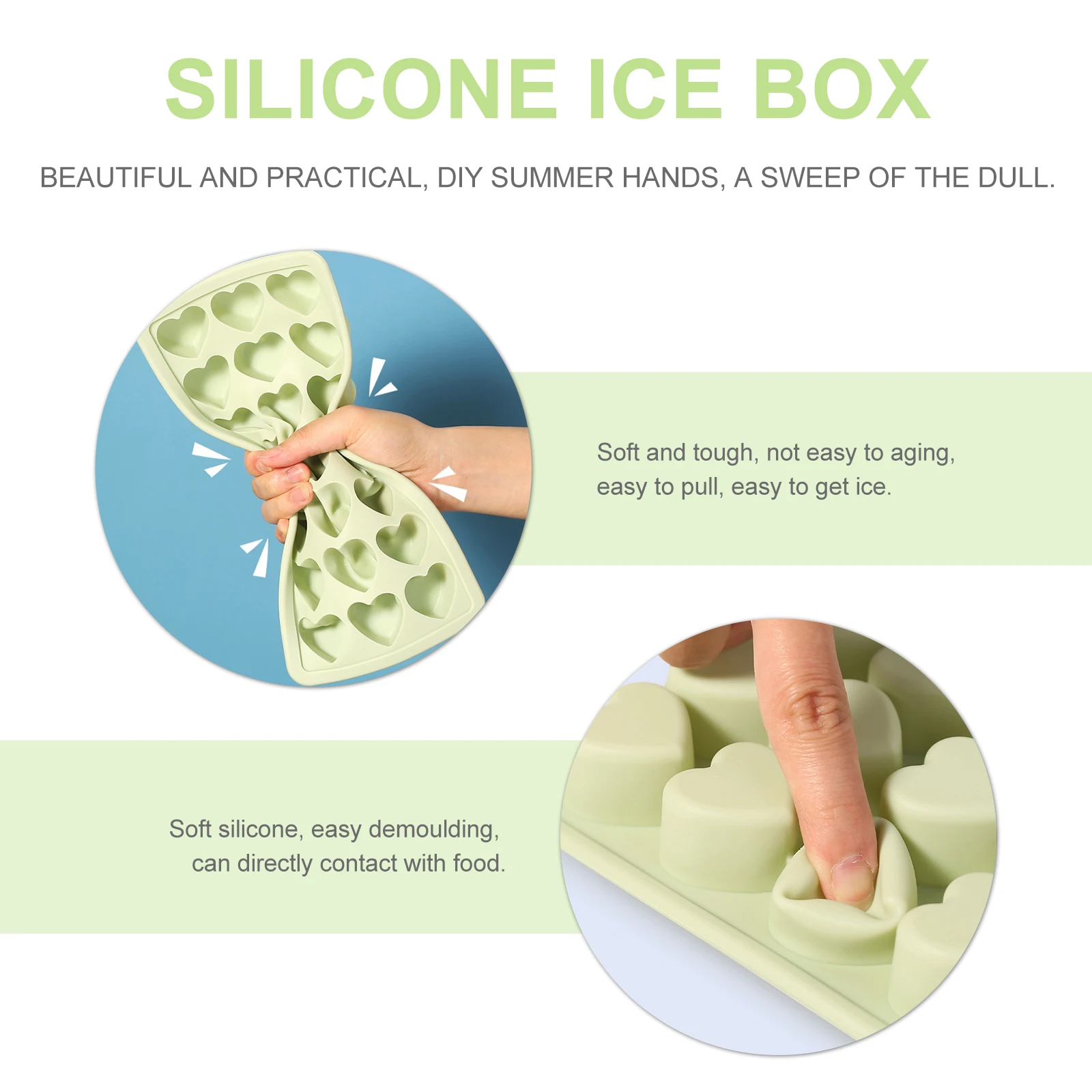 Silicone Heart Shaped Ice Tray Cute Flexible Mold Ice Making Trays Drink Wine Space Saving Refrigerator Stackable Clean Kitchen
Silicone Heart Shaped Ice Tray Cute Flexible Mold Ice Making Trays Drink Wine Space Saving Refrigerator Stackable Clean Kitchen