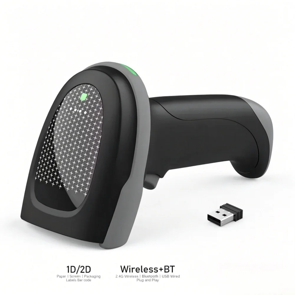 Wireless Bluetooth Barcode Scanner, High Precise Scanning, Support 1D/2D & Damaged Barcode for Retail Warehouse and Logistics
Wireless Bluetooth Barcode Scanner, High Precise Scanning, Support 1D/2D & Damaged Barcode for Retail Warehouse and Logistics