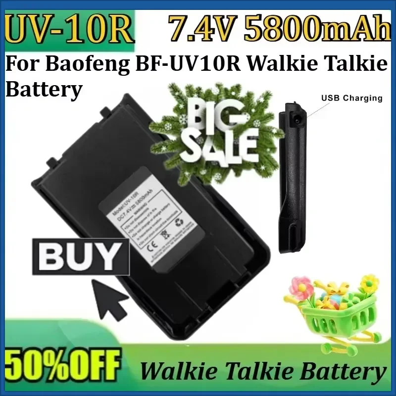 New BF-UV10R 7.4V 5800mAh High Quality Battery for Baofeng BF-UV10R Walkie Talkie Battery
New BF-UV10R 7.4V 5800mAh High Quality Battery for Baofeng BF-UV10R Walkie Talkie Battery