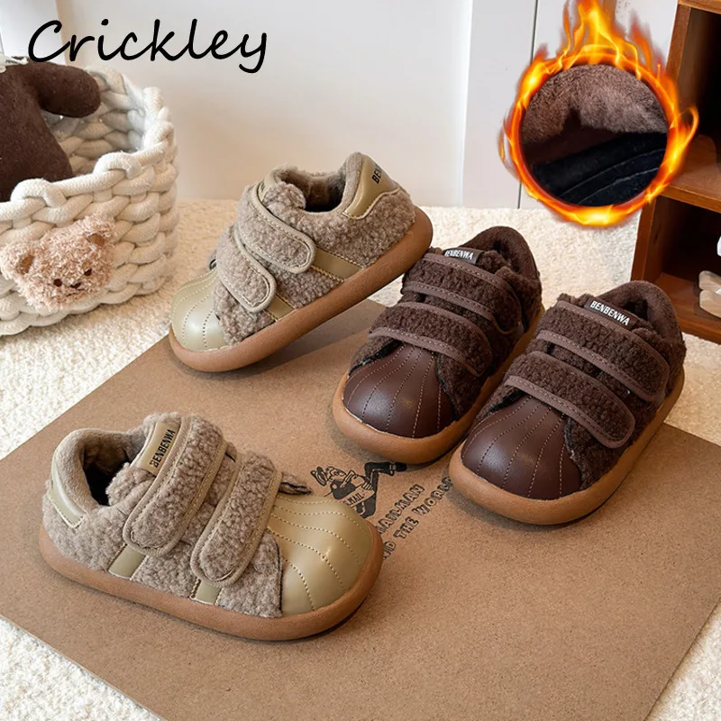 Solid PU Leather Children Casual Shoes Fashion Plush Warm Kids Sneakers Winter Soft Bottom Anti Slip Boys Girls Flats Shoes
Solid PU Leather Children Casual Shoes Fashion Plush Warm Kids Sneakers Winter Soft Bottom Anti Slip Boys Girls Flats Shoes