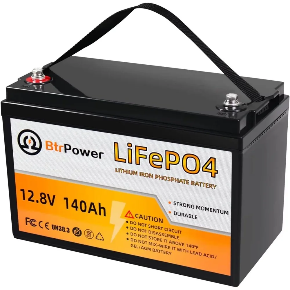 12V 140AH Lithium Battery,5000+ Deep Cycle LiFePO4 Battery with Built-in 100A BMS fit for Home Storage,Trolling Motor,RV,
12V 140AH Lithium Battery,5000+ Deep Cycle LiFePO4 Battery with Built-in 100A BMS fit for Home Storage,Trolling Motor,RV,