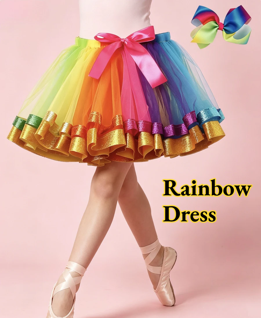 Rainbow Princess Style Tulle Tutu Skirt Spring Summer For Stage Performance Party Baby Daily Versatile And Fashionable Clothing
Rainbow Princess Style Tulle Tutu Skirt Spring Summer For Stage Performance Party Baby Daily Versatile And Fashionable Clothing