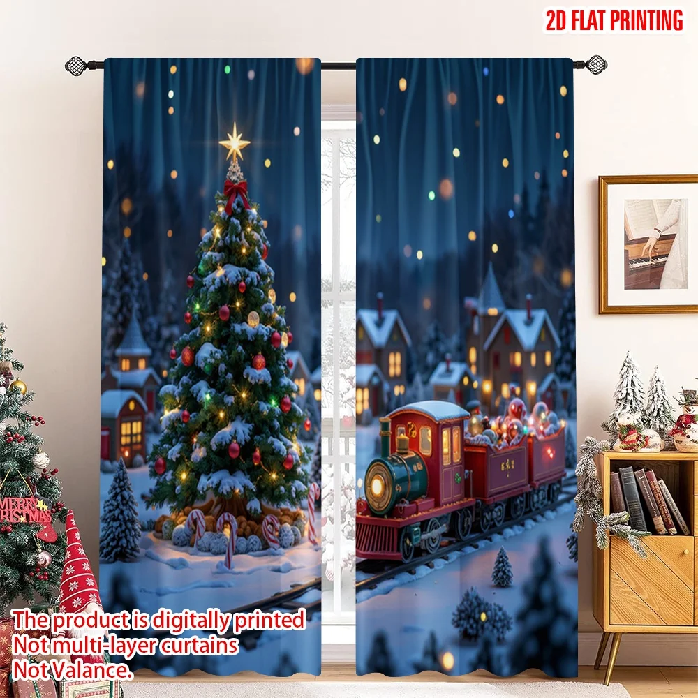 2pcs 2D flat printing Christmas Curtains Cozy Christmas Village Train 100% Polyester Without Electricity Holiday Decorations for
2pcs 2D flat printing Christmas Curtains Cozy Christmas Village Train 100% Polyester Without Electricity Holiday Decorations for