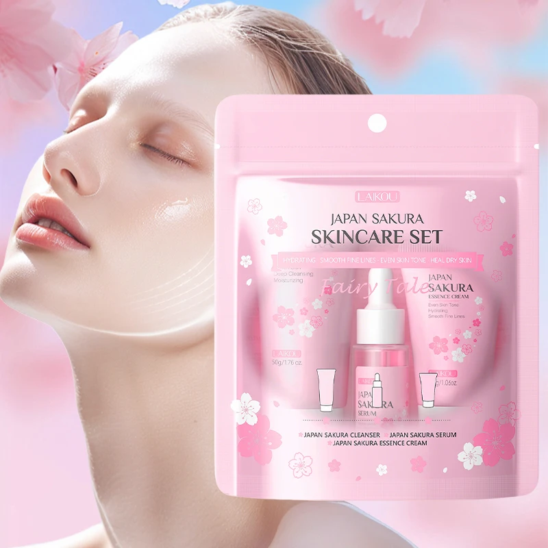 3pcs/Set LAIKOU Japan Sakura Skin Care Sets With Cleanser Serum Essence Cream Moisturizing Shrink Pores Reducing Fine Lines
3pcs/Set LAIKOU Japan Sakura Skin Care Sets With Cleanser Serum Essence Cream Moisturizing Shrink Pores Reducing Fine Lines