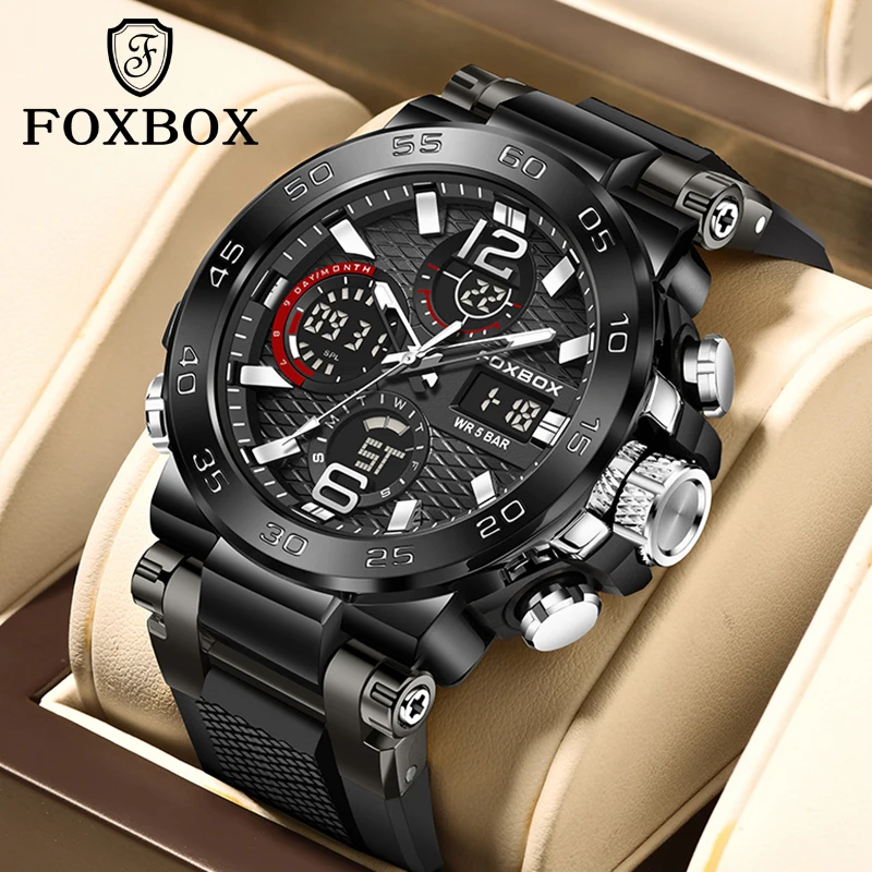 FOXBOX лучшие брендовые спортивные часы для мужчин, кварцевые цифровые военные наручные часы, водонепроницаемые на 50 м, светящиеся, подарки для мужчин, часы Reloj 2026
FOXBOX лучшие брендовые спортивные часы для мужчин, кварцевые цифровые военные наручные часы, водонепроницаемые на 50 м, светящиеся, подарки для мужчин, часы Reloj 2026