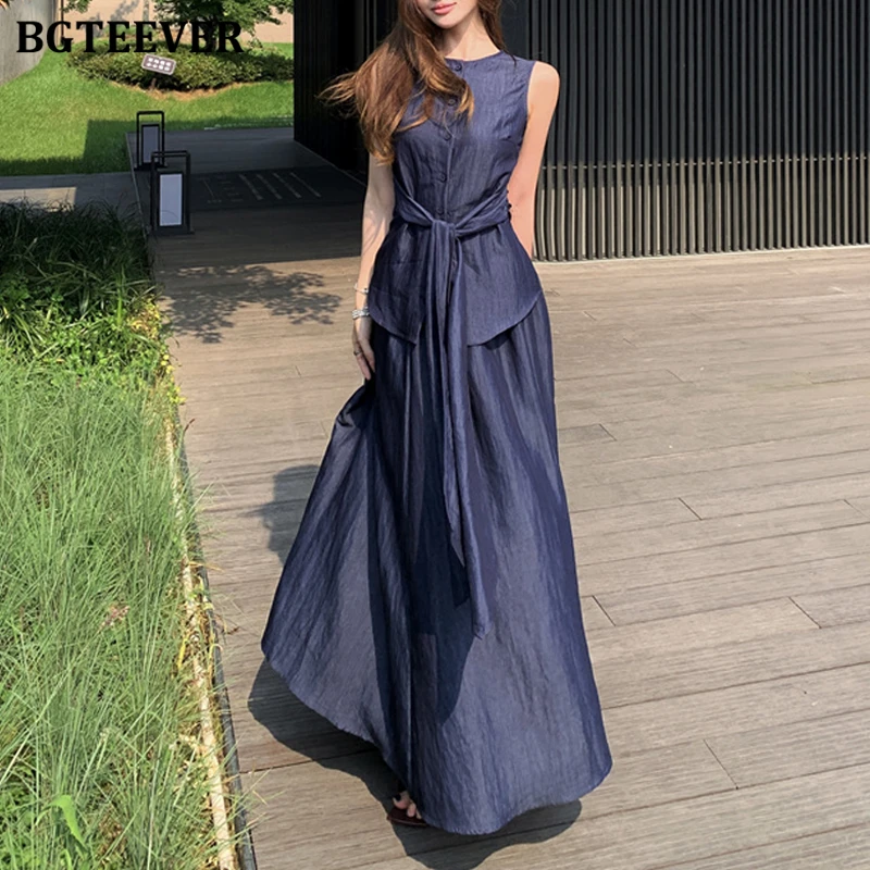 BGTEEVER Summer Fashion Loose Women Outfits O-neck Sleeveless Lace-up Blouses & High Waist A-line Skirts Ladies 2 Pieces Set
BGTEEVER Summer Fashion Loose Women Outfits O-neck Sleeveless Lace-up Blouses & High Waist A-line Skirts Ladies 2 Pieces Set