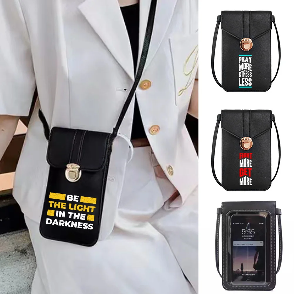 Women Wallet Shoulder Bag Touch Screen Phone Bag Crossbody Card Holders Purse Messenger Pouch Luxury Design Phrase Pattern
Women Wallet Shoulder Bag Touch Screen Phone Bag Crossbody Card Holders Purse Messenger Pouch Luxury Design Phrase Pattern