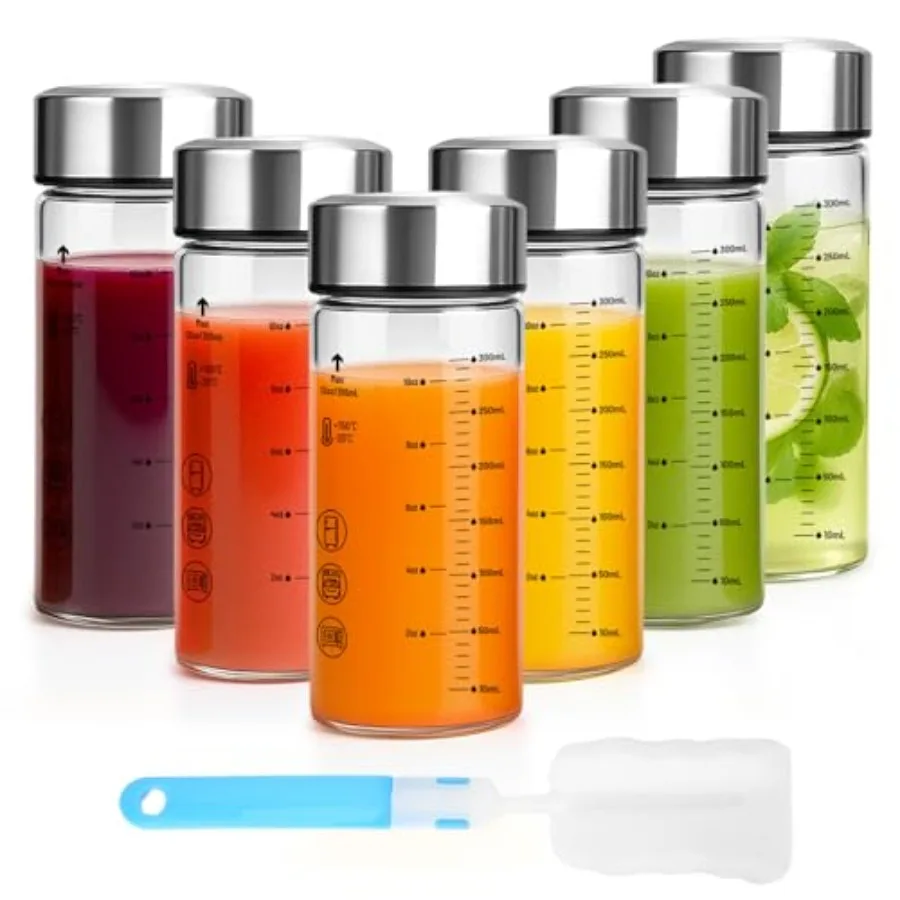 Glass Juice Bottles with Lids, 6 Pack Wide Mouth Borosilicate Glass Bottles with Stainless Steel Lids, Heat-Resistant, Leakproo
Glass Juice Bottles with Lids, 6 Pack Wide Mouth Borosilicate Glass Bottles with Stainless Steel Lids, Heat-Resistant, Leakproo