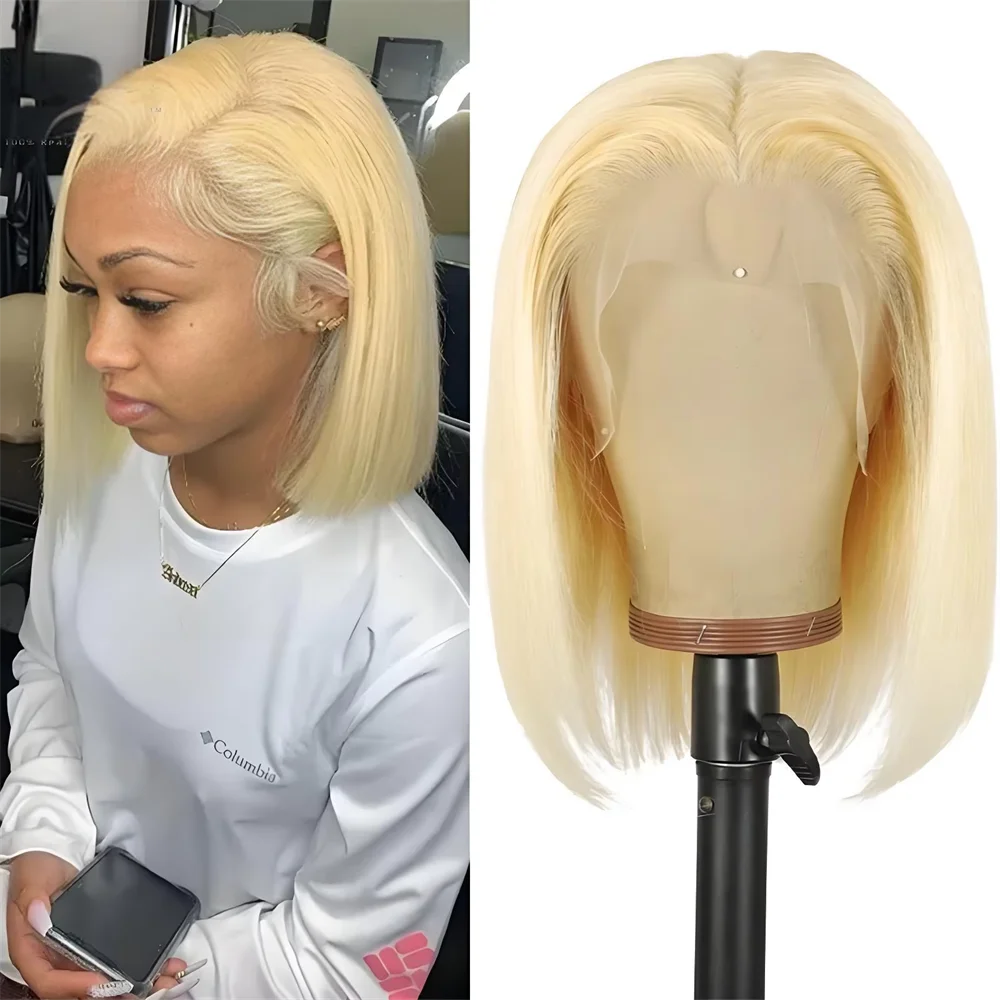 613 Blonde Bob Wig Human Hair 613 Lace Front Wig 5x5 13x6 HD Transparent lace Front Bob Wig Pre Plucked With Baby Hair for Women
613 Blonde Bob Wig Human Hair 613 Lace Front Wig 5x5 13x6 HD Transparent lace Front Bob Wig Pre Plucked With Baby Hair for Women