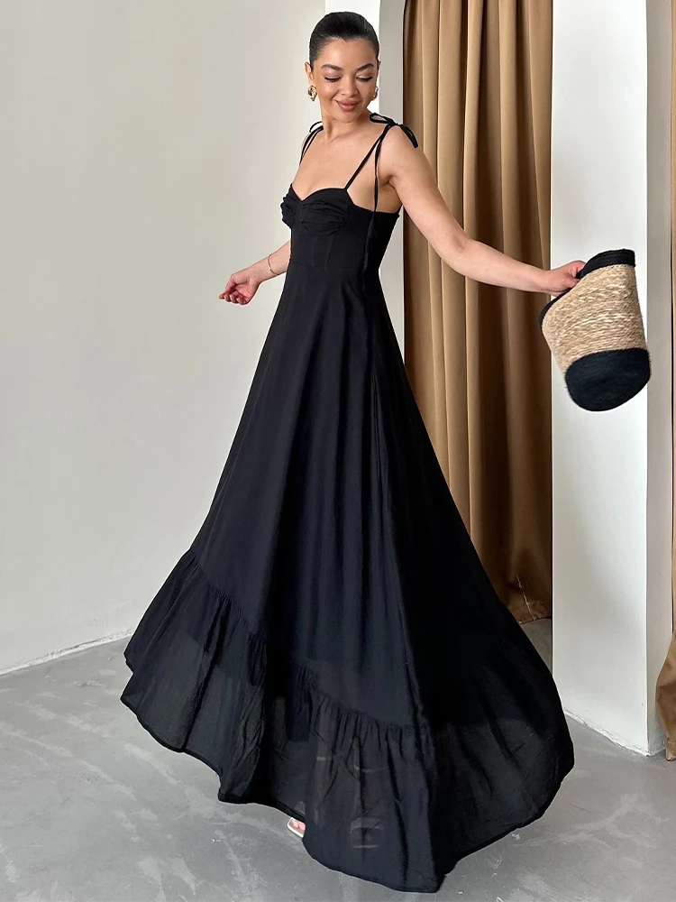 TRAFZA 2024 Fashion Women Sexy Sleeveless Backless Lace-Up Decoration Beach Dress Woman Solid Color Zipper Sling Long Dress
TRAFZA 2024 Fashion Women Sexy Sleeveless Backless Lace-Up Decoration Beach Dress Woman Solid Color Zipper Sling Long Dress