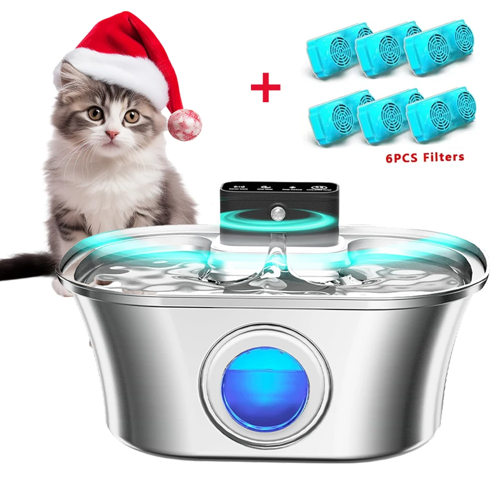 3.2L Cat Water Fountain Stainless Steel Automatic Pet Water Dispenser with 4200mAh Motion Sensor Multi-Filtration Drinker
3.2L Cat Water Fountain Stainless Steel Automatic Pet Water Dispenser with 4200mAh Motion Sensor Multi-Filtration Drinker