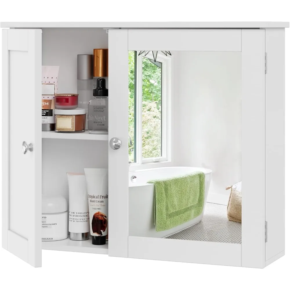 Bathroom Wall Cabinet with Mirror, Wall Mounted Medicine Cabinets Adjustable Shelf, 2 Doors for Bathroom Storage
Bathroom Wall Cabinet with Mirror, Wall Mounted Medicine Cabinets Adjustable Shelf, 2 Doors for Bathroom Storage
