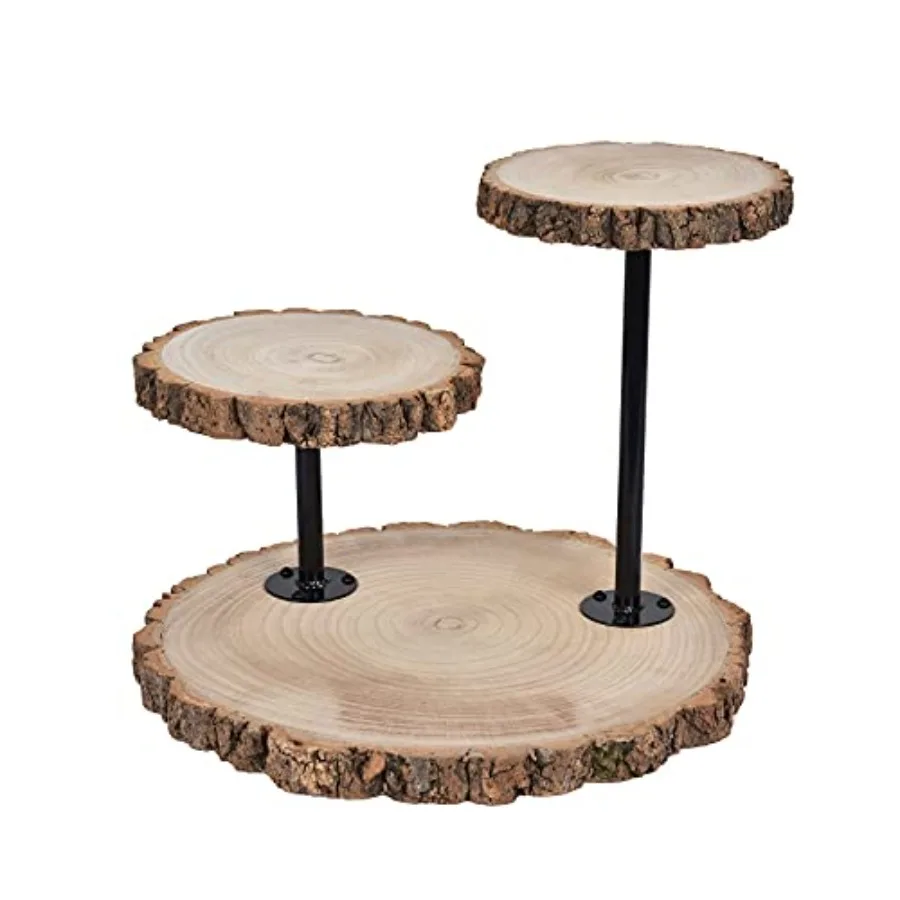 Wood Cake Stand 14-Inch Round 3 Tiers Brown with Black Natural Wooden Dessert Stand for Rustic Country Wedding Birthday Party D
Wood Cake Stand 14-Inch Round 3 Tiers Brown with Black Natural Wooden Dessert Stand for Rustic Country Wedding Birthday Party D