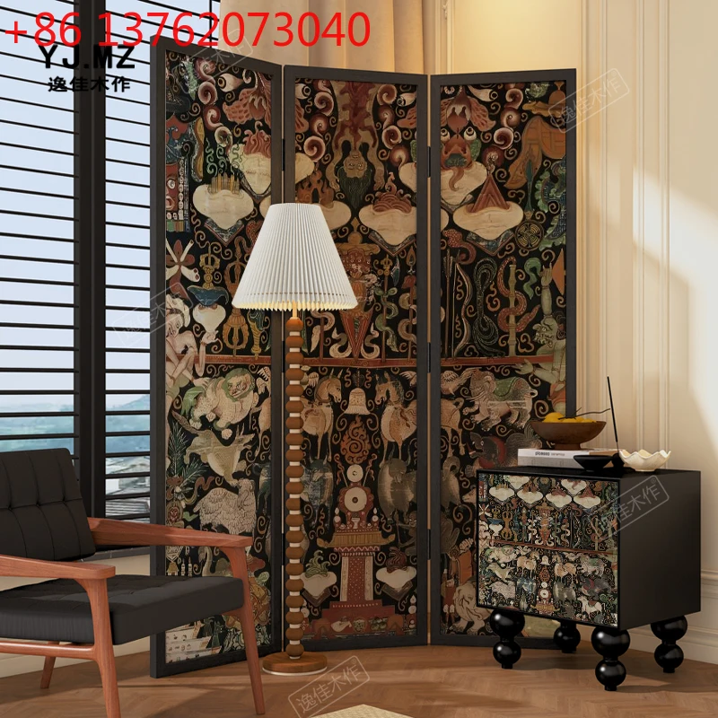 Vintage style solid wood screen living room abstract art decoration bedroom partition
Vintage style solid wood screen living room abstract art decoration bedroom partition