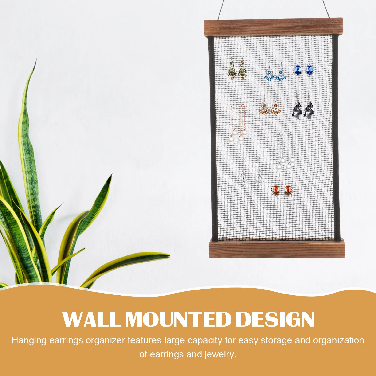 Wooden Wall Mounted Earring Organizer with Mesh Grid Fabric for Hanging Earrings Brooch Pins Badges Large Capacity Jewelry
Wooden Wall Mounted Earring Organizer with Mesh Grid Fabric for Hanging Earrings Brooch Pins Badges Large Capacity Jewelry