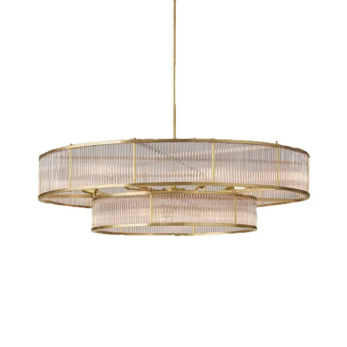 American retro crystal chandelier, creative and simple Nordic round living room dining room villa long double crystal lamp
American retro crystal chandelier, creative and simple Nordic round living room dining room villa long double crystal lamp