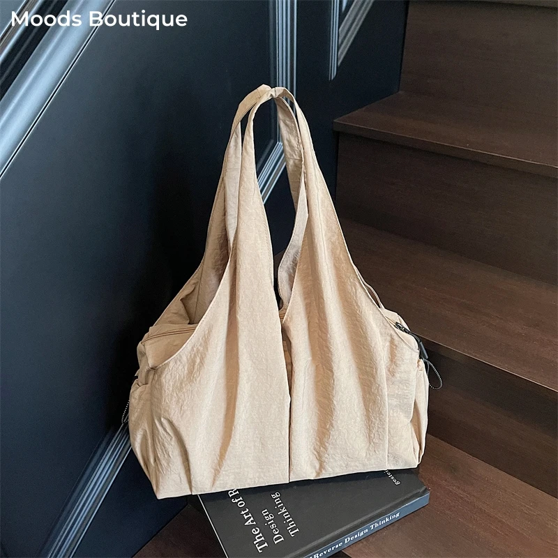 Fitness Gym Tote Bags For Women Washed Nylon Fabric Multi-pocket Big Capacity Shopper Shoulder Bag 2025 Practical Female Handbag 
Fitness Gym Tote Bags For Women Washed Nylon Fabric Multi-pocket Big Capacity Shopper Shoulder Bag 2025 Practical Female Handbag