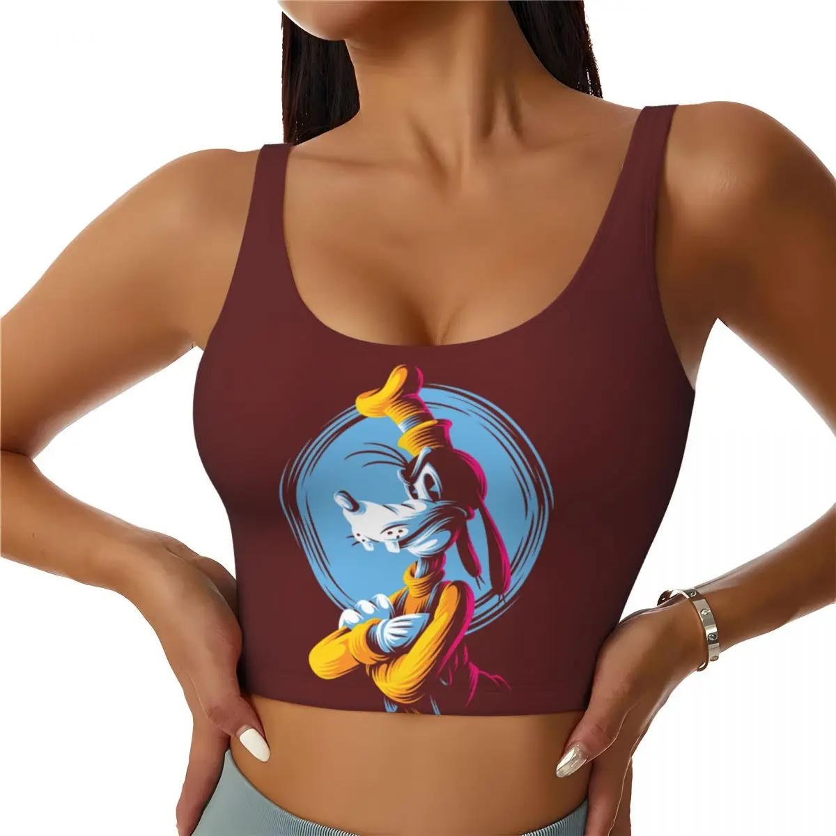 Винтажный забавный постер на заказ, спортивный бюстгальтер Goofy для женщин, ударопрочный укороченный топ для тренировок, йоги
Винтажный забавный постер на заказ, спортивный бюстгальтер Goofy для женщин, ударопрочный укороченный топ для тренировок, йоги