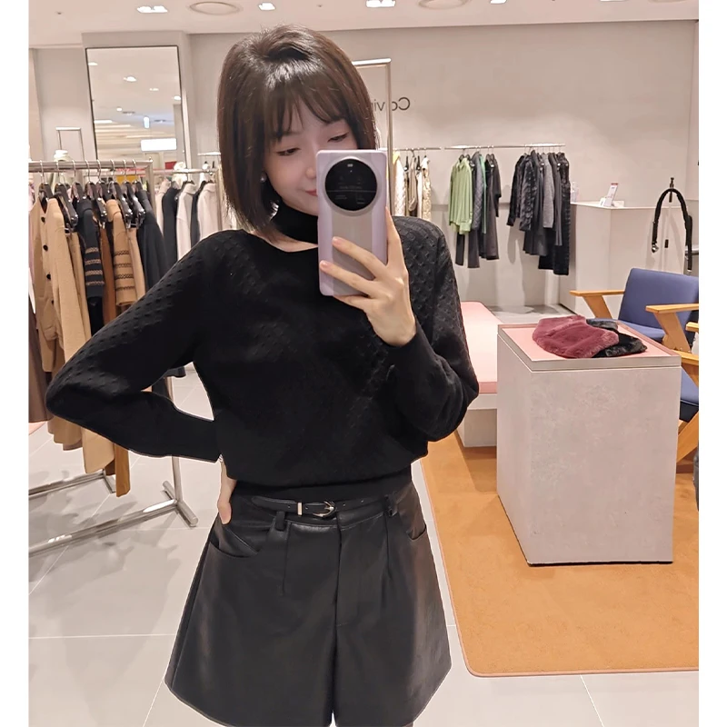 Модный вязаный свитер Ele для женщин, с высоким воротником, ажурным дизайном, вафельной текстурой, весна 2025, для повседневной носки
Модный вязаный свитер Ele для женщин, с высоким воротником, ажурным дизайном, вафельной текстурой, весна 2025, для повседневной носки