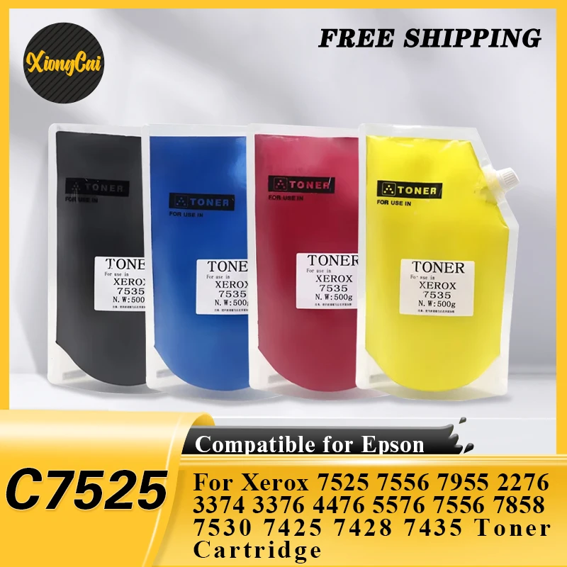 Compatible Toner Powder 500g for Xerox 7525 7556 7955 2276 3374 3376 4476 5576 7556 7858 7530 7425 7428 7435 Toner Cartridge
Compatible Toner Powder 500g for Xerox 7525 7556 7955 2276 3374 3376 4476 5576 7556 7858 7530 7425 7428 7435 Toner Cartridge