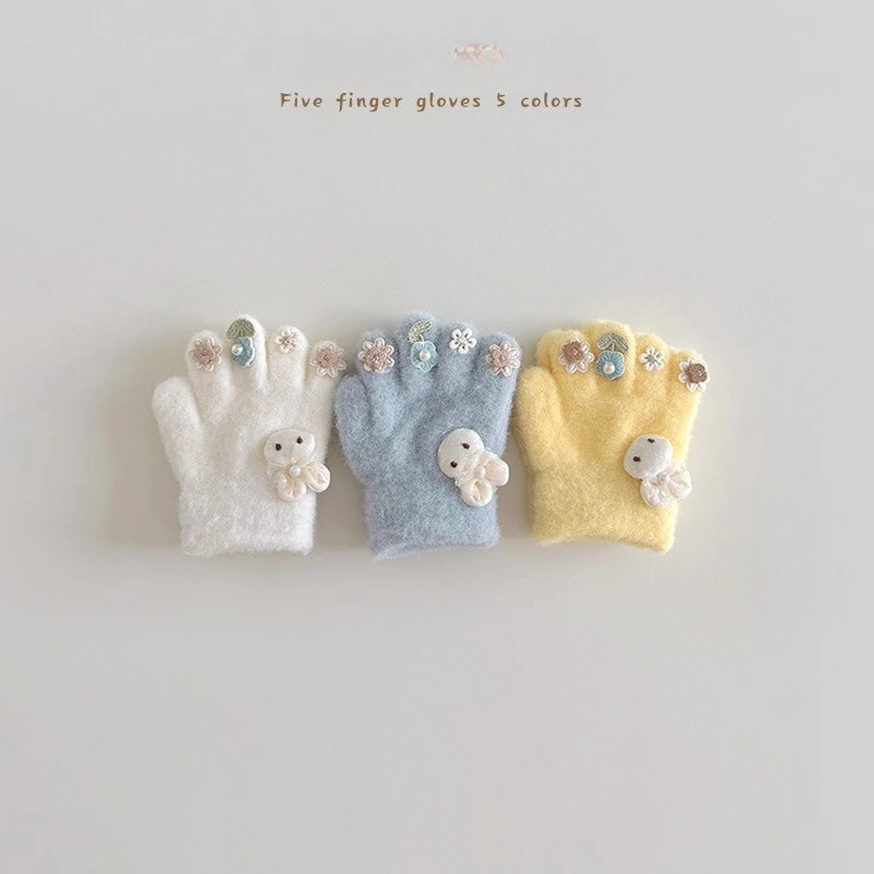 Baby Girl Gloves Winter Warm Cute Rabbit Flower Toddler Girls 5 Finger Gloves for Cold Weather Thermal Soft Knitted Gloves
Baby Girl Gloves Winter Warm Cute Rabbit Flower Toddler Girls 5 Finger Gloves for Cold Weather Thermal Soft Knitted Gloves