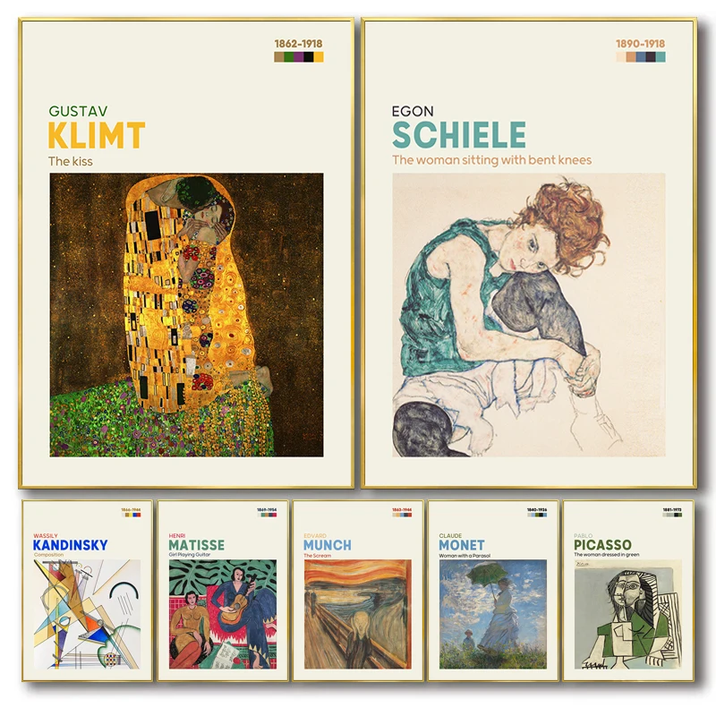 Monet Klimt Matisse Picasso Egon Schiele Posters Prints Nordic Decorative Paintings Canvas Wall Art Pictures Vintage Room Decor
Monet Klimt Matisse Picasso Egon Schiele Posters Prints Nordic Decorative Paintings Canvas Wall Art Pictures Vintage Room Decor