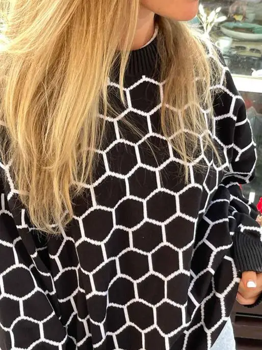 New loose and versatile plaid pullover sweater for autumn and winter 2025, round neck sweater, round neck honey sweater
New loose and versatile plaid pullover sweater for autumn and winter 2025, round neck sweater, round neck honey sweater