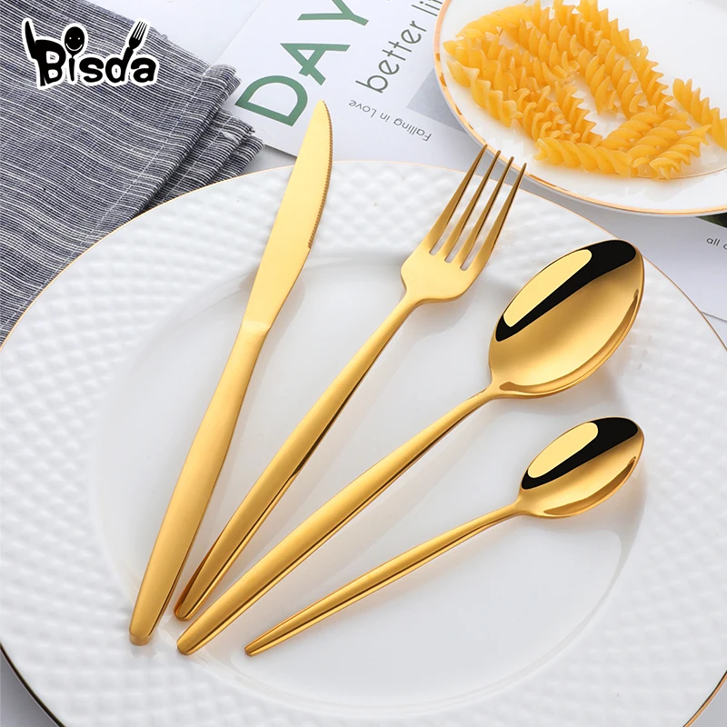 4-24PCS Gold Cutlery Set Forks Knives Spoons Colorful Dinnerware Stainless Steel Western Tableware Wedding Gift Dinner Set
4-24PCS Gold Cutlery Set Forks Knives Spoons Colorful Dinnerware Stainless Steel Western Tableware Wedding Gift Dinner Set