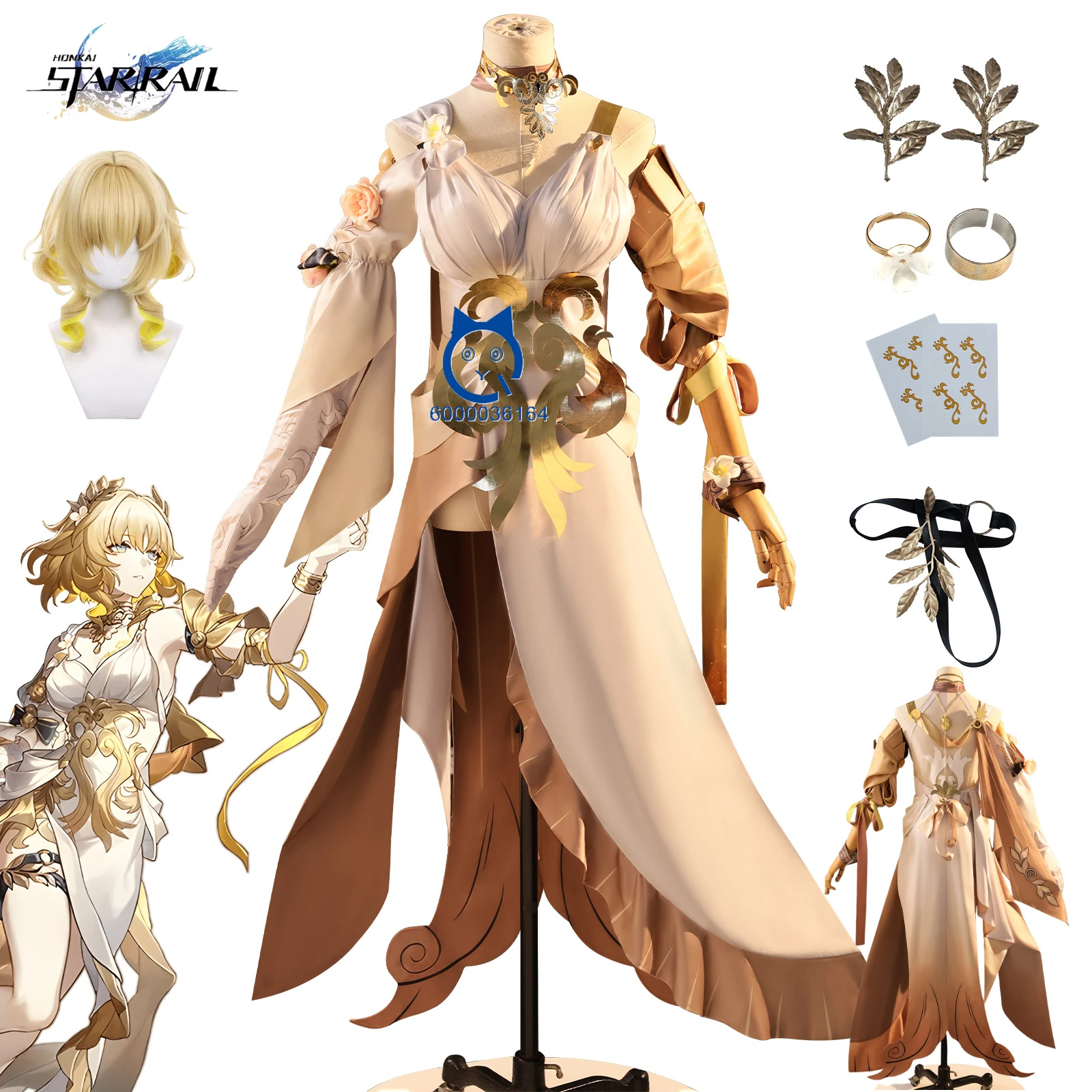 Game Honkai Star Rail Aglaea Cosplay Costume Wig Dress Headwear Amphoreus The Goldweaver Sticker Halloween Party Anime Clothes
Game Honkai Star Rail Aglaea Cosplay Costume Wig Dress Headwear Amphoreus The Goldweaver Sticker Halloween Party Anime Clothes
