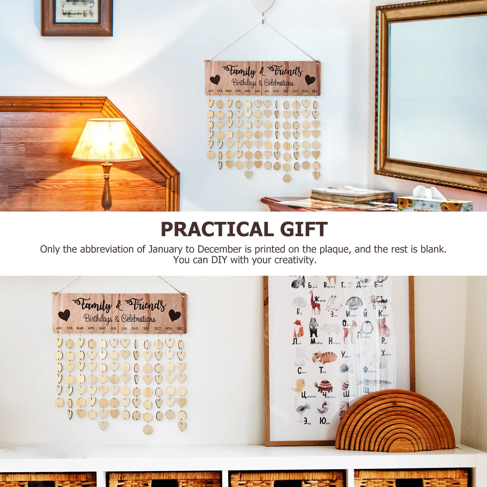 1Set Wood Countdown Hanging Calendar Wall Wood Hanging Board DIY Family Birthday Reminder Plaque Natural Smooth Wooden Slices
1Set Wood Countdown Hanging Calendar Wall Wood Hanging Board DIY Family Birthday Reminder Plaque Natural Smooth Wooden Slices