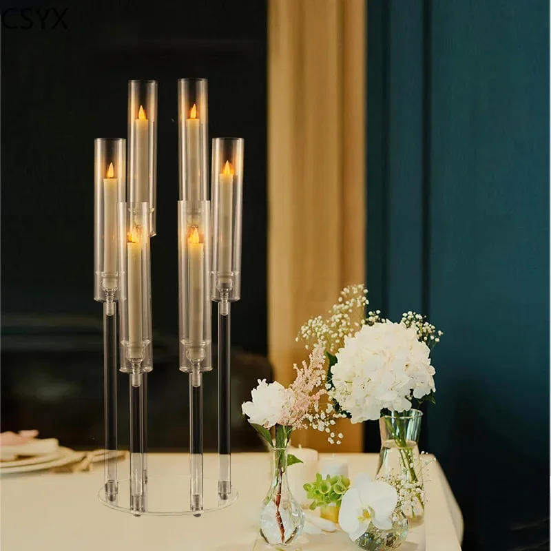 Candlestick Holde 6 Arm Candelabras Clear Taper Candle Holders Candlestick Holder for Wedding, Party, Dining Table
Candlestick Holde 6 Arm Candelabras Clear Taper Candle Holders Candlestick Holder for Wedding, Party, Dining Table