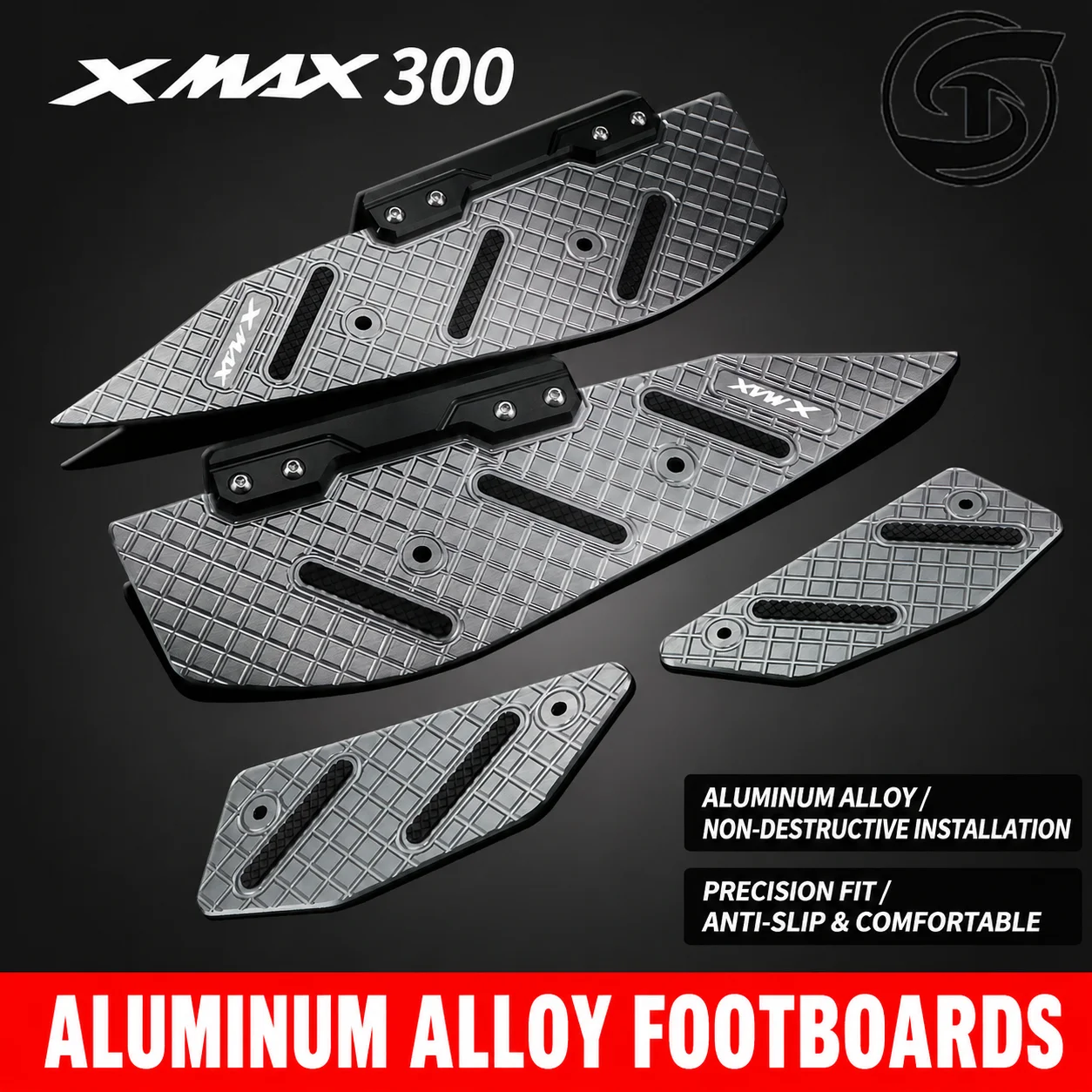 Motorcycle Footpads for XMAX 300 Front and RearPegs Plate Aluminum Alloy Pedal Modified Skid Proof Footrest For Yamaha 2020-2026
Motorcycle Footpads for XMAX 300 Front and RearPegs Plate Aluminum Alloy Pedal Modified Skid Proof Footrest For Yamaha 2020-2026