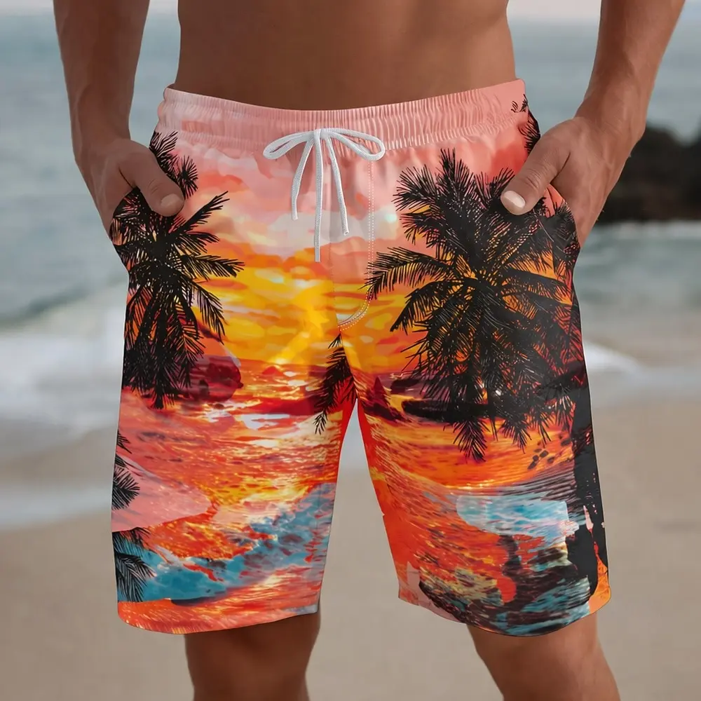 Men's Coconut Tree Sunset Beach Shorts Hawaiian Style Swim Trunks Summer Vacation Board Shorts Quick Dry Drawstring Side Pockets
Men's Coconut Tree Sunset Beach Shorts Hawaiian Style Swim Trunks Summer Vacation Board Shorts Quick Dry Drawstring Side Pockets