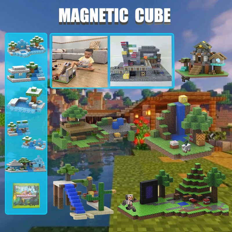 Magnetic building block mine world Magnetic cube Boys Girls Children age 3+ DIY model Children dry Montessori sensory toy gift
Magnetic building block mine world Magnetic cube Boys Girls Children age 3+ DIY model Children dry Montessori sensory toy gift