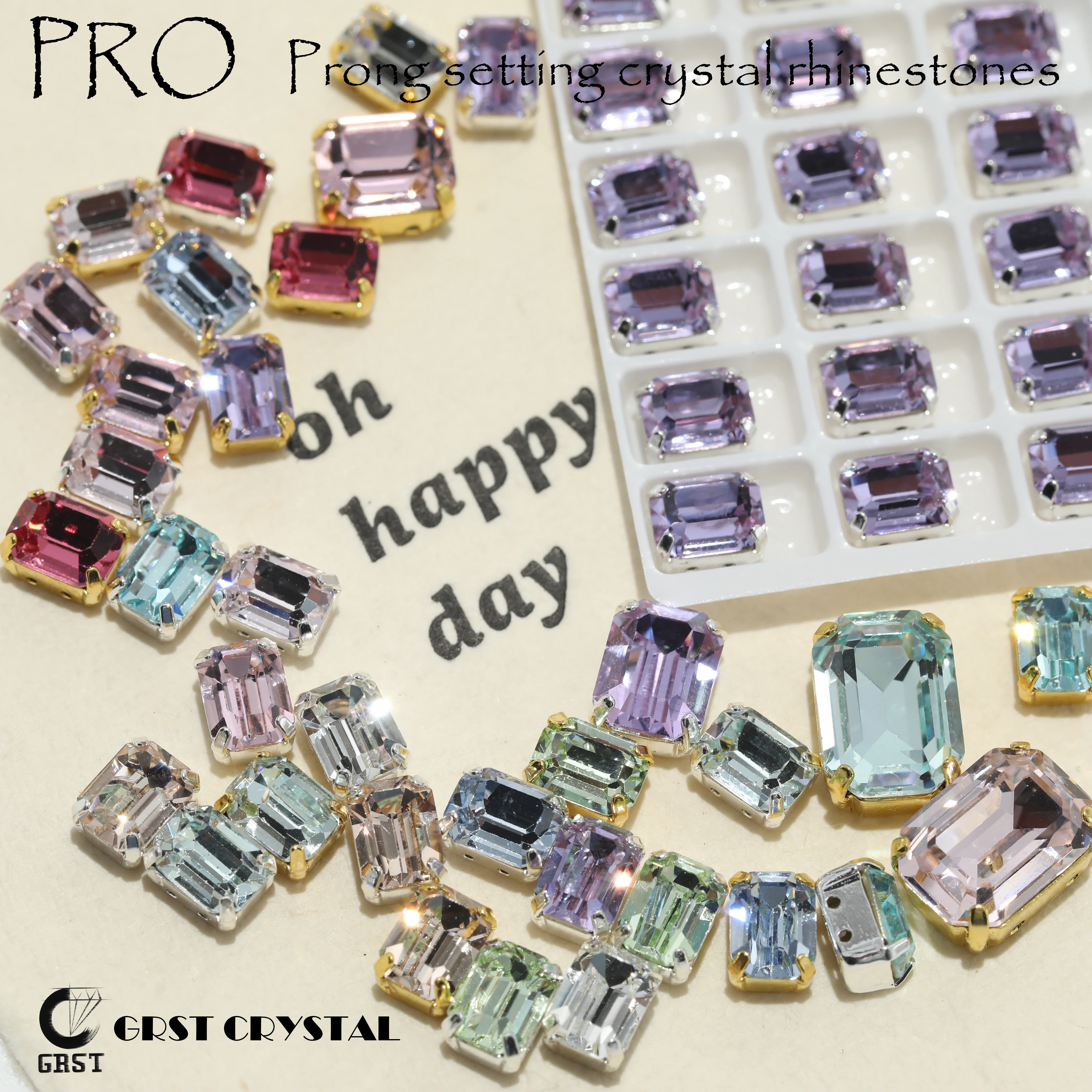 GRST Premium K9 Glass Emerald Cut Rhinestones PRO Craft Super Sparkle Prong Setting Stones DIY Accessories For Wedding Dress
GRST Premium K9 Glass Emerald Cut Rhinestones PRO Craft Super Sparkle Prong Setting Stones DIY Accessories For Wedding Dress