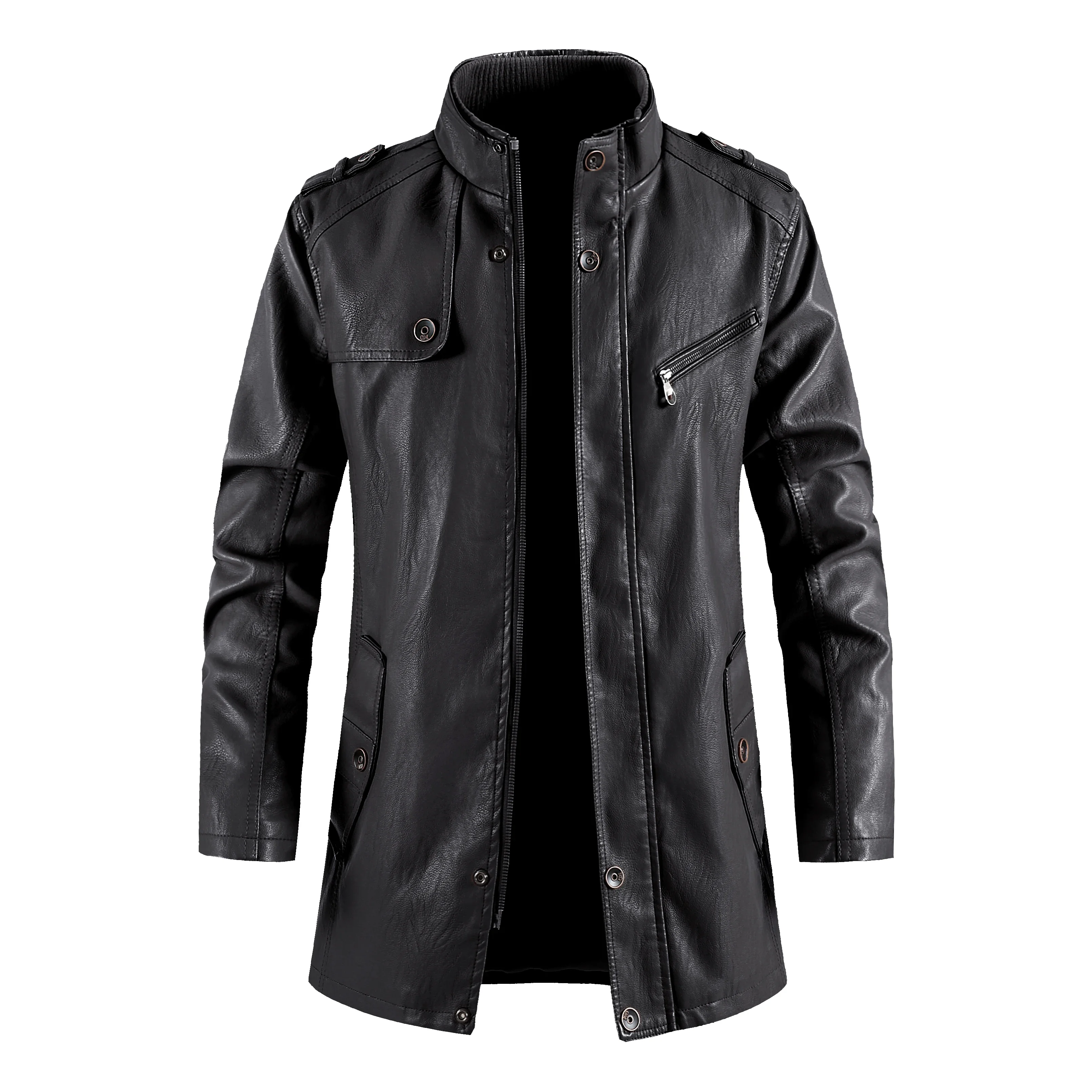 New Winter Long PU Leather Jackets Men Stand Collar Windbreaker Faux Outerwear Motorcycle Casual Warm Leather Coats Man Clothing
New Winter Long PU Leather Jackets Men Stand Collar Windbreaker Faux Outerwear Motorcycle Casual Warm Leather Coats Man Clothing