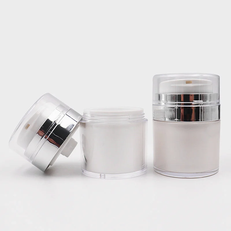 Recyclable Press Airless Cosmetic Facial Packaging Acrylic Pump Cream Wholesale Makeup Container Plastic Dispenser Cosmetic Jar
Recyclable Press Airless Cosmetic Facial Packaging Acrylic Pump Cream Wholesale Makeup Container Plastic Dispenser Cosmetic Jar
