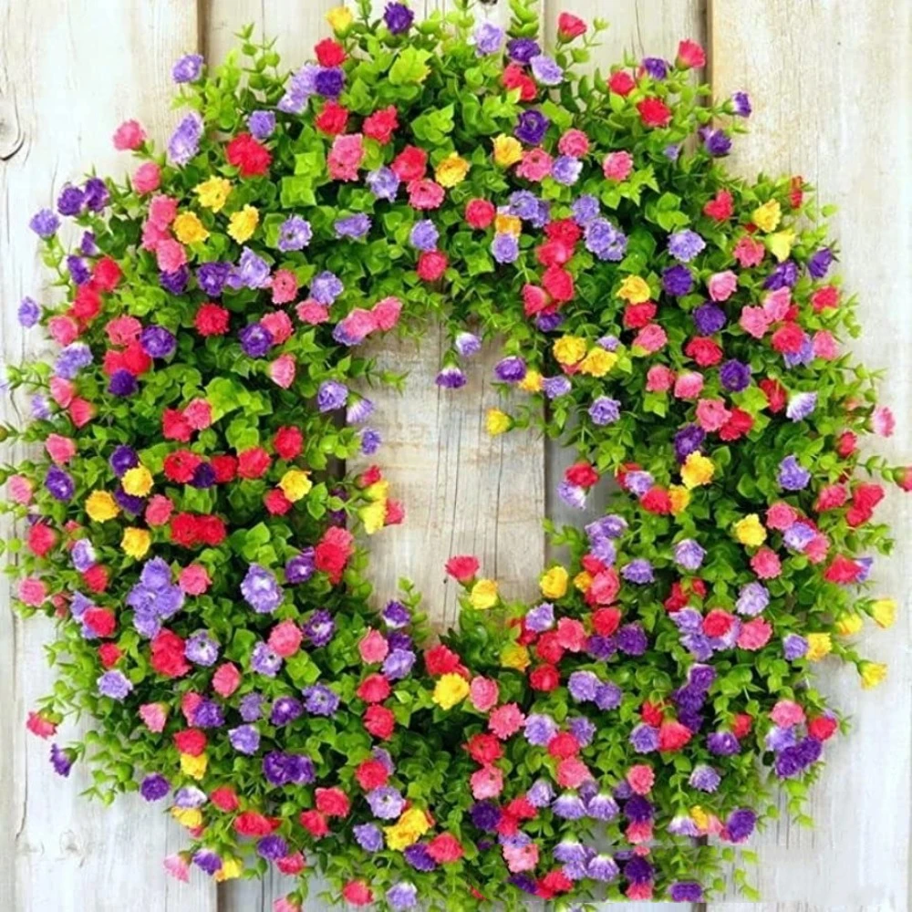 3D Eucalyptus Artificial Wreath 33cm 28cm Colorful Garland Multicolor Simulation Flower Wreath Background Wall
3D Eucalyptus Artificial Wreath 33cm 28cm Colorful Garland Multicolor Simulation Flower Wreath Background Wall