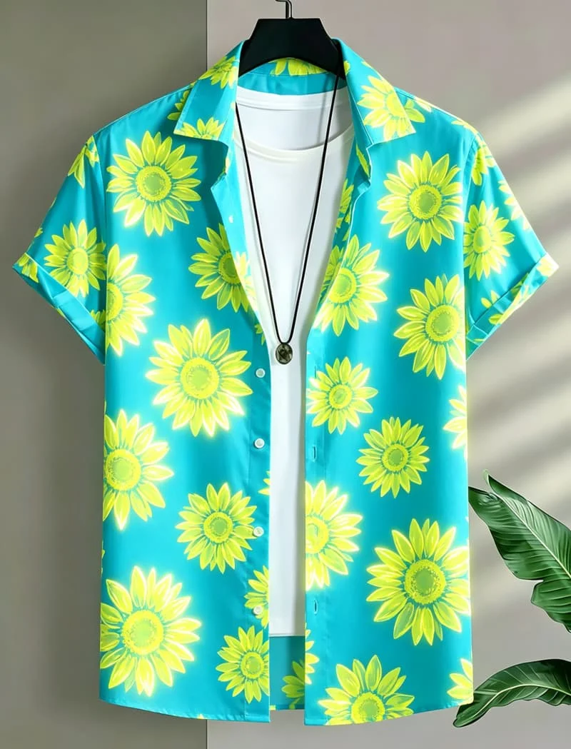 Men's Fluorescent Floral Printed Vacation shirt, Suitable For Summer wear, Casual activities, And Versatile Tropical Style
Men's Fluorescent Floral Printed Vacation shirt, Suitable For Summer wear, Casual activities, And Versatile Tropical Style