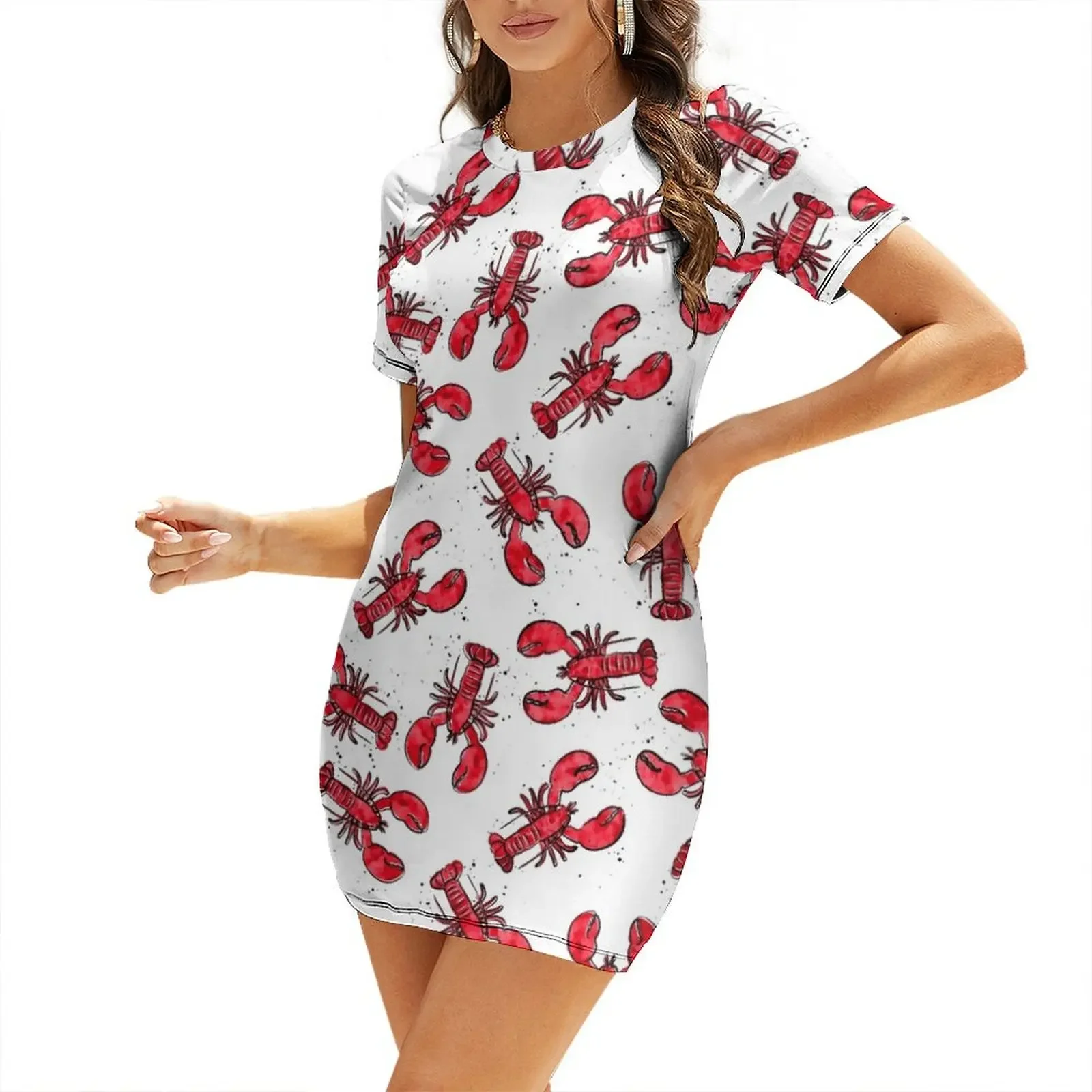 lobsters - ink and watercolor - red Short-Sleeved Dress Clothing female african dresses for woman
lobsters - ink and watercolor - red Short-Sleeved Dress Clothing female african dresses for woman