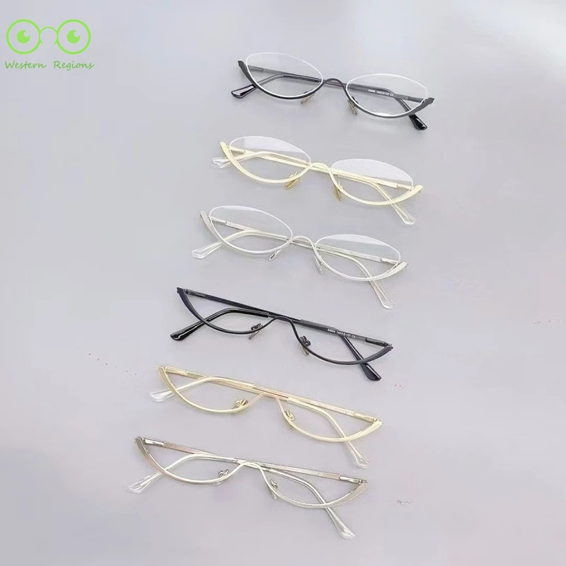 New Japanese glasses frame oval lower half metallic glass frame can match myopic glasses frames for men and women
New Japanese glasses frame oval lower half metallic glass frame can match myopic glasses frames for men and women