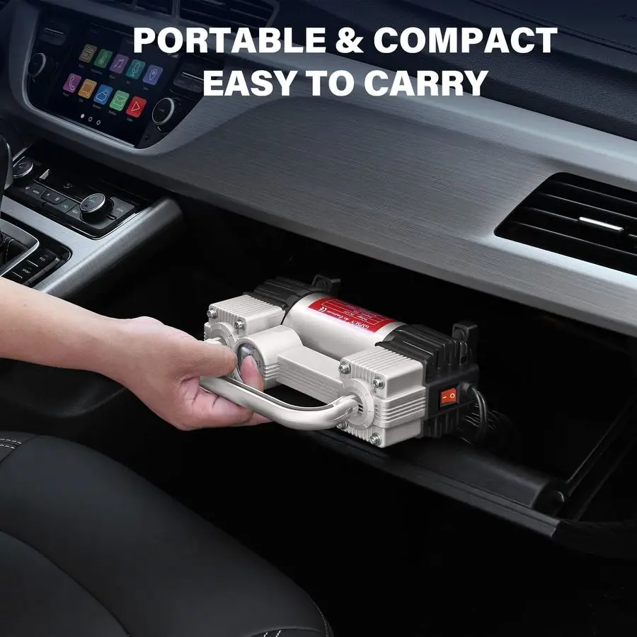 6X быстрый накачивающий насос для шин, сверхмощные двойные цилиндры с портативной сумкой, автомобильные аксессуары, металлический воздушный компрессор 12 В, насос 150
6X быстрый накачивающий насос для шин, сверхмощные двойные цилиндры с портативной сумкой, автомобильные аксессуары, металлический воздушный компрессор 12 В, насос 150